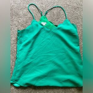 J. Crew Green Scalloped Cami tank top. Size 6.